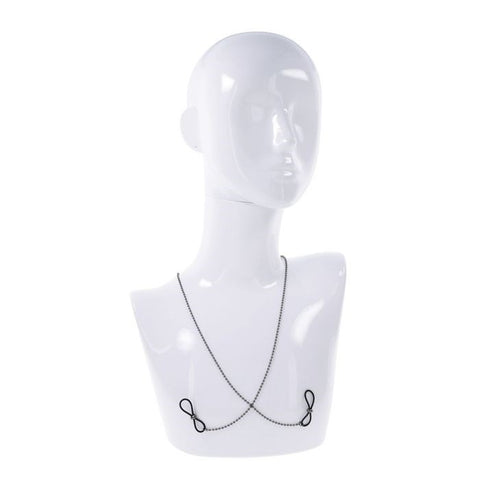 S&M Exs Ohs Metal Body Chain With Nipple Ties - Collars and Leads