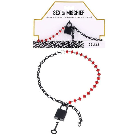 Sex and Mischief Ex's and Oh's Crystal Day Collar - Collars and Leads