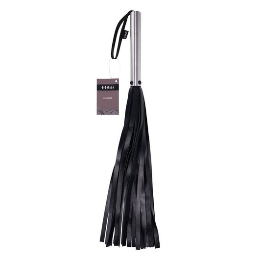 Sportsheets EDGE Bondage Flogger Whip with Metal Handle Black