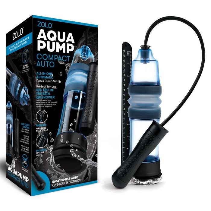 Zolo Aquapump Compact Auto Water Male Penis Pump Blue - Penis Pumps And Stretchers