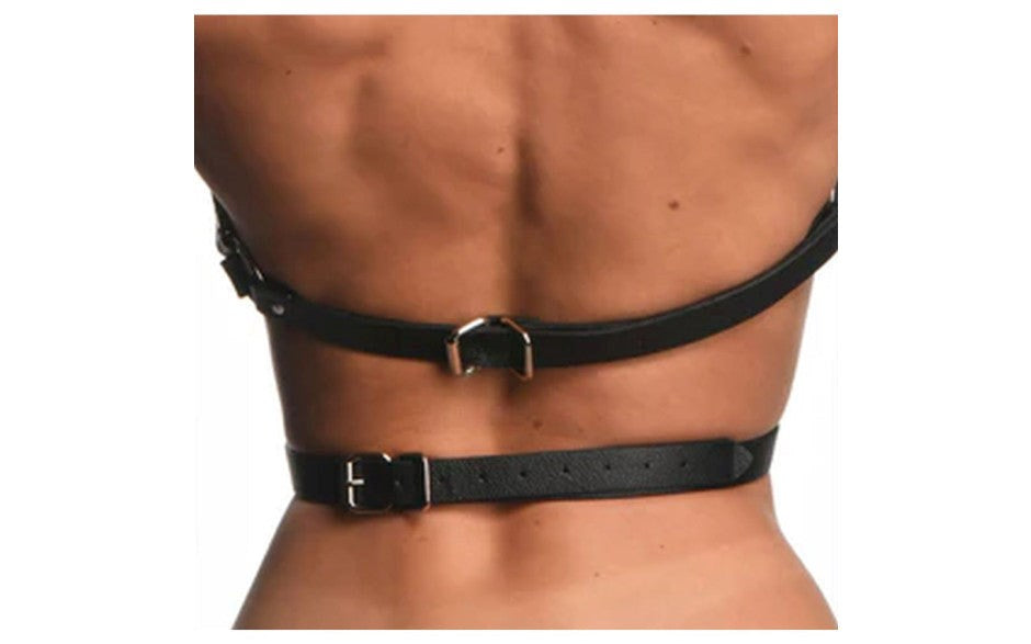 Strict Faux Leather Female Sexy Body Harness Black - Cuffs And Restraints