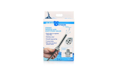 CleanStream Enema Nozzle With Push Valve by XR Brands - Enemas and Douches