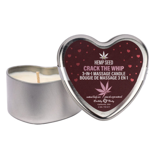 Earthly Body Hemp Seed 3 in 1 Massage Heart Candle 113g