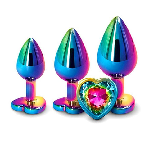HEART GEM ANAL TRAINING SET Multicoloured Metal - Butt Plugs