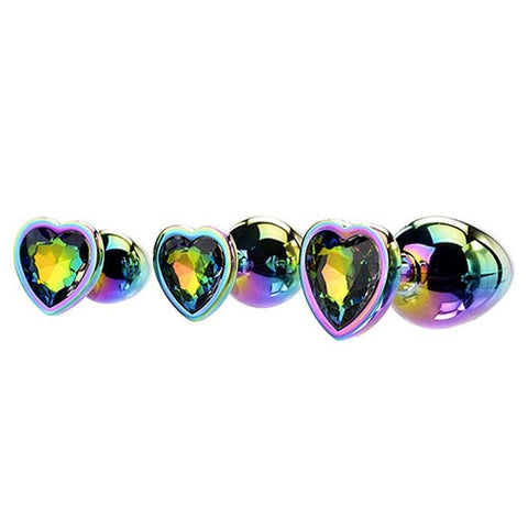 HEART GEM ANAL TRAINING SET Multicoloured Metal - Butt Plugs