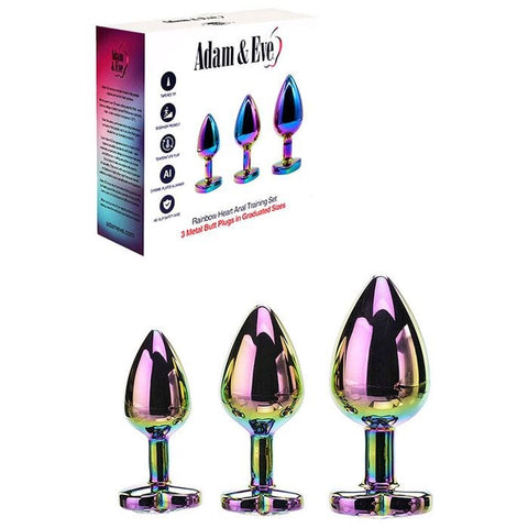 HEART GEM ANAL TRAINING SET Multicoloured Metal - Butt Plugs