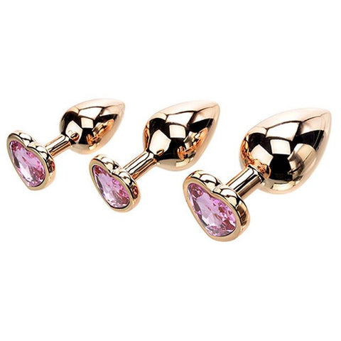 HEART GEM ANAL TRAINING SET Metal Anal Plugs - Butt Plugs