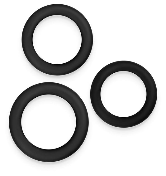Renegade 3 Piece Slim Stretchy Cock Rings Black