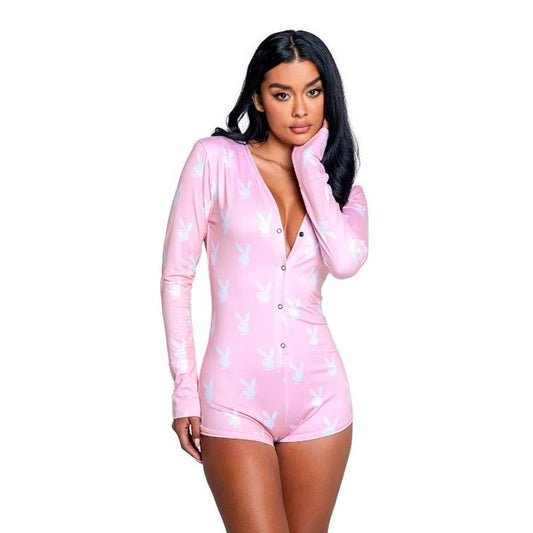 Playboy Slumber Bunny Romper Bodysuit by Playboy Lingerie - Teddies and Bodysuits