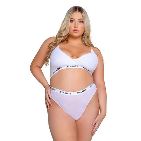 Playboy Lifestyle Bunny Bra White Set by Playboy Lingerie - Bras and Bra Sets