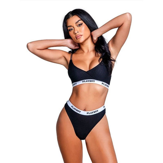 Playboy Lifestyle Bunny Bra Black Set by Playboy Lingerie - Bras and Bra Sets