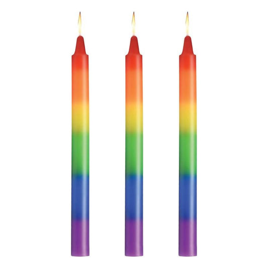 Master Series Pride Candles 3 Piece Rainbow Drip Candle
