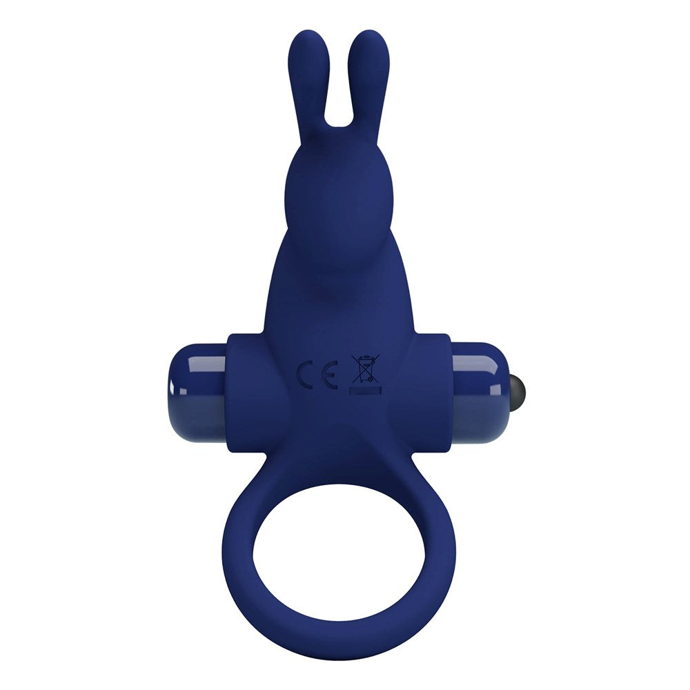 Pretty Love Jiro 10 Functions Powerful Cock Ring Navy Blue - Vibrating Cock Rings