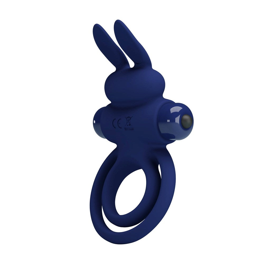 Pretty Love Darey Powerful Vibrating Dick Ring Navy Blue - Vibrating Cock Rings