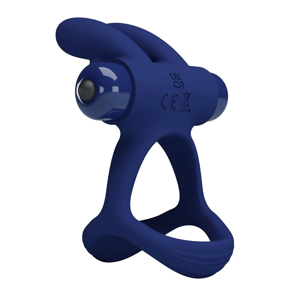 Pretty Love Luchito Powerful Vibrating Dick Ring Navy Blue - Vibrating Cock Rings