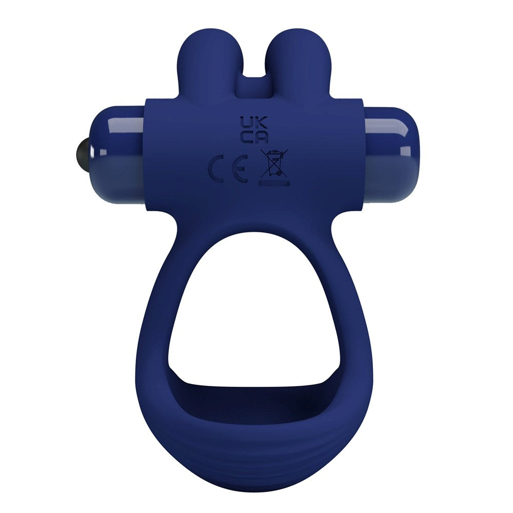 Pretty Love Luchito Powerful Vibrating Dick Ring Navy Blue - Vibrating Cock Rings