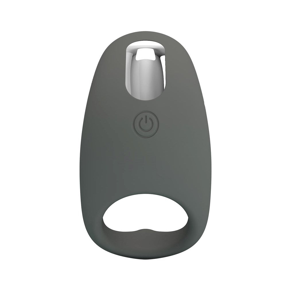 Pretty Love Gemma Rechargeable Master Penis Ring Grey - Vibrating Cock Rings