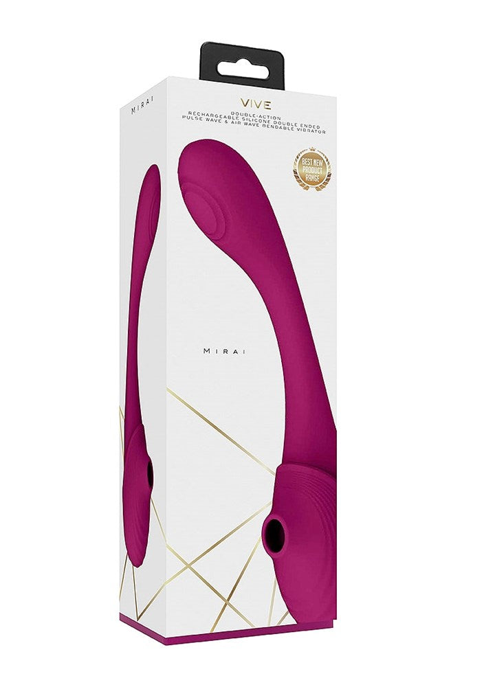 Vive Mirai Double Ended Pulse & Air Wave Bendable Vibrator - Clit Ticklers and Pulsators