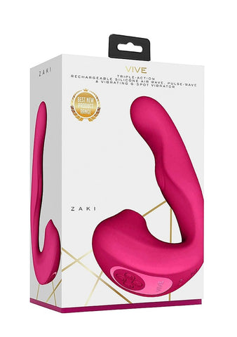 Vive Zaki Air and Pulse Wave G-Spot Vibrator by Shots Toys - G-Spot Vibrators