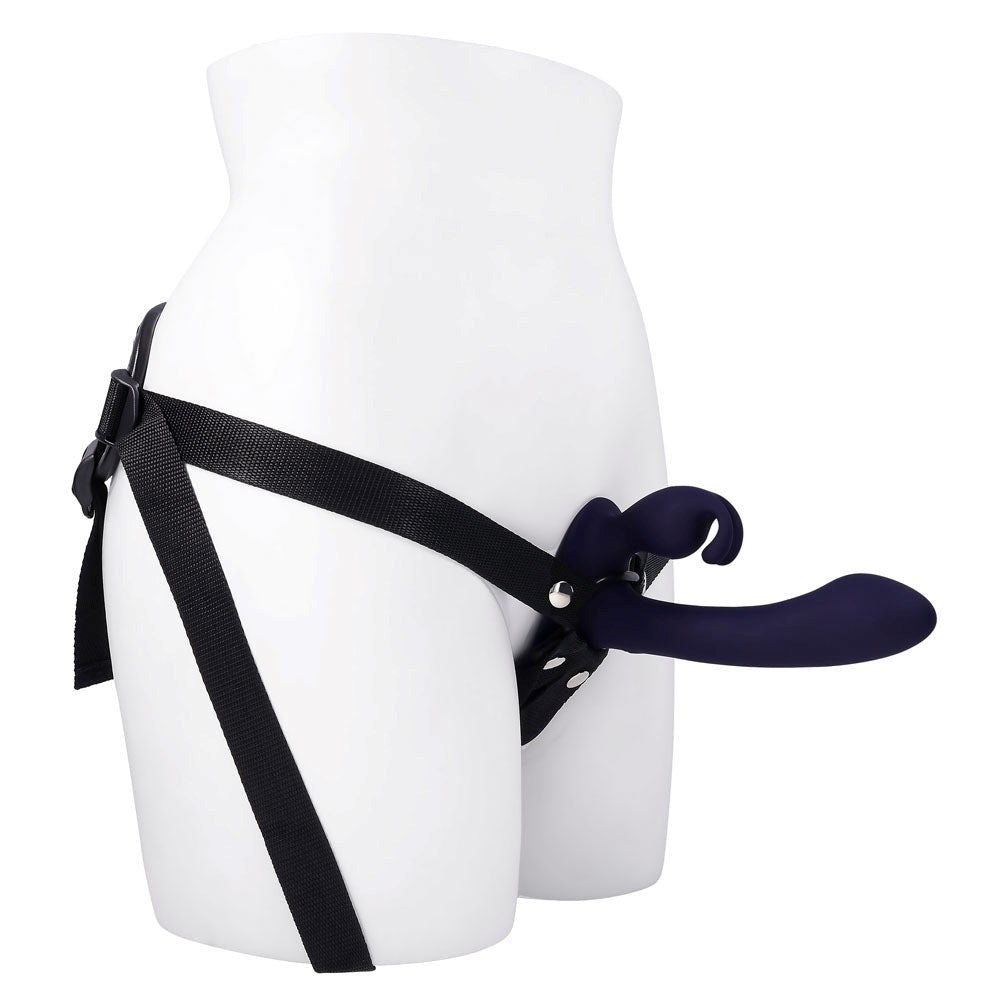Evolved GIVING VIBES Rechargeable Vibrating Strap-On Black - Strap On Sextoys