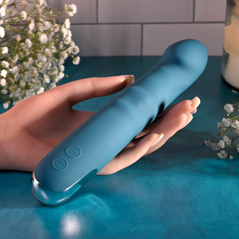 Evolved QUEEN OF ALL TRADES Thrusting Dildo Vibrator Blue - Vibrating Dildos