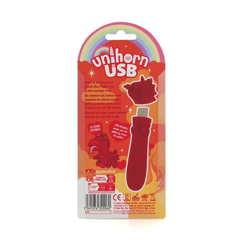 Unihorn Blaze Diablo Bullet Vibe Red - Bullet Vibrators