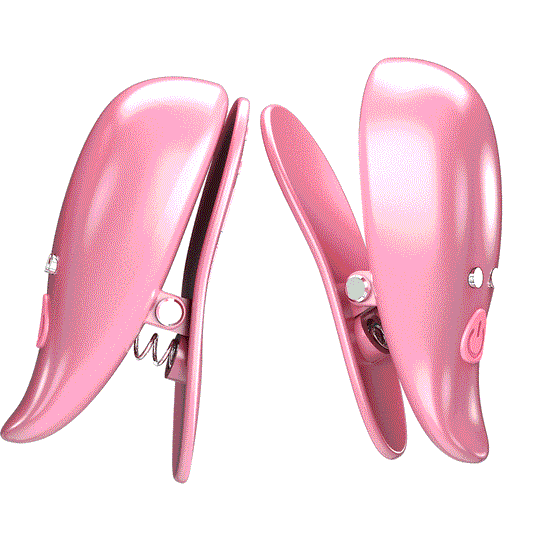 Pretty Love Leaf Vibrating Nipple Clamps Pink