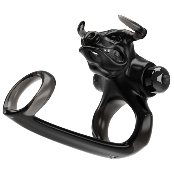 Pretty Love Bull Warrior Innovative Cock Ring Black - Stretchy Cock Rings