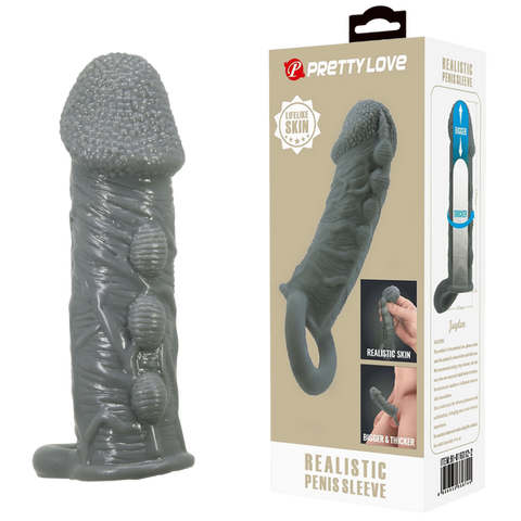 Pretty Love Realistic Stretchy Penis Sleeve by Baile - Penis Sleeves and Extenders
