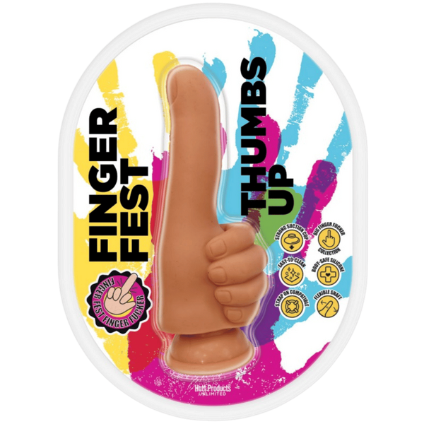 Hott Products Thumbs Up Finger Shaped Dildo Tan - Realistic Dildos