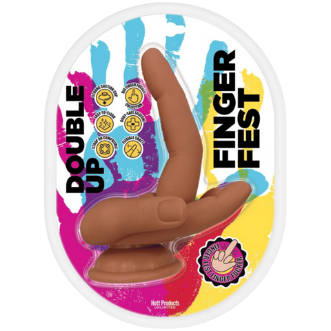 Double Up Finger Shape Silicone Dildo by Hott Products - Realistic Dildos