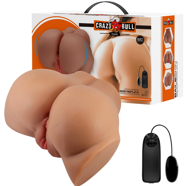 Crazy Bull Emilia Vibrating Male Masturbator Tan - Masturbators and Strokers