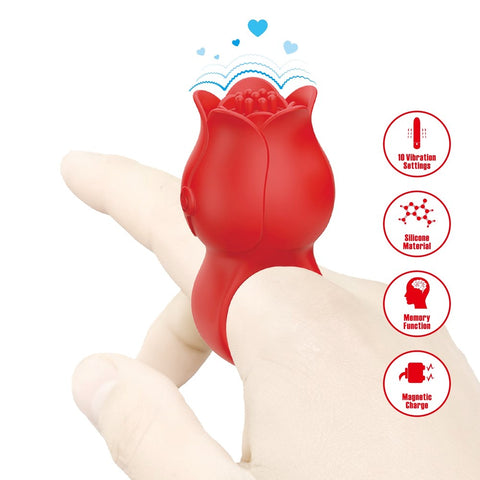 Pretty Love Jae Rose Adult Finger Vibrator by Baile - Clit Ticklers and Pulsators