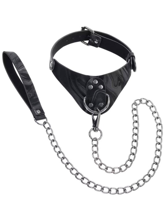 Sportsheets Velvet Noir Bondage Collar and Leash
