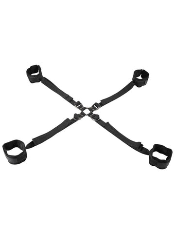 Velvet Noir Adjustable Hog Tie and Cuff Restraints Set - Cuffs And Restraints
