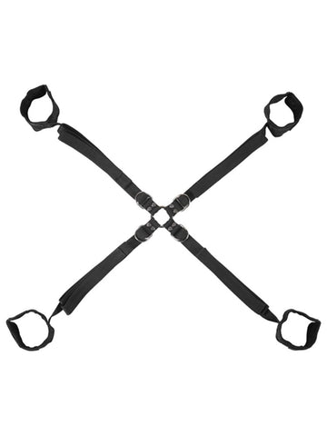 Velvet Noir Adjustable Hog Tie and Cuff Restraints Set - Cuffs And Restraints