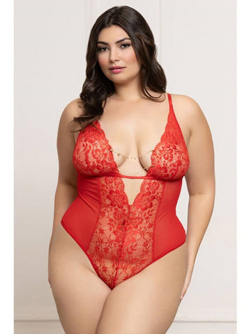 Mesh Teddy with Open Crotch by Seven 'til Midnight - Teddies and Bodysuits