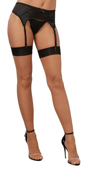Dream Girl Cuban Heel Thigh High Nude/Black