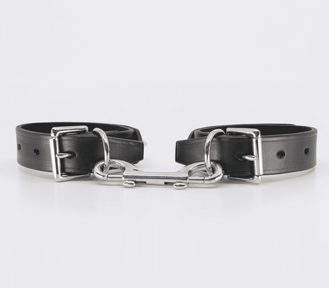 Spiked Leather Ankle Restraints by Love In Leather - Cuffs And Restraints