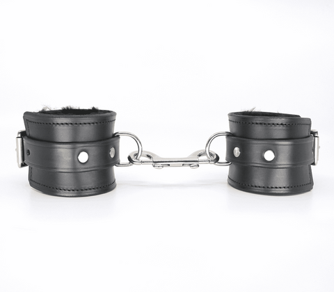 Sheepskin Lined Ankle Restraints by Love In Leather - Cuffs And Restraints