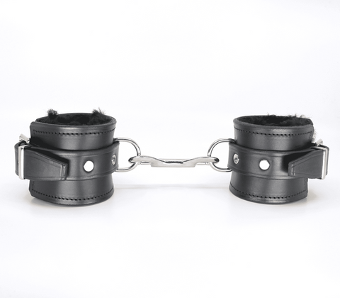 Sheepskin Lined Ankle Restraints by Love In Leather - Cuffs And Restraints