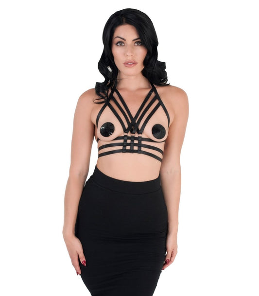 Love In Leather Fetish Play Elastic Harness Top