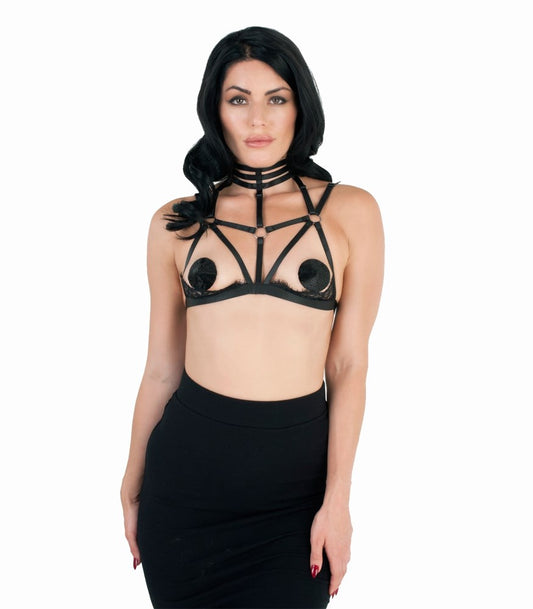 Love In Leather Harness Style Womens Bralette