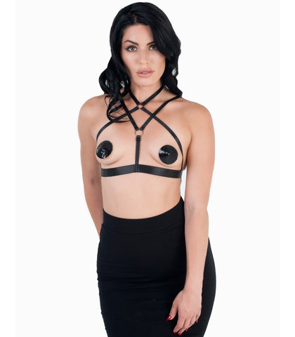 Cross Over Style Sexy Bralette by Love In Leather - Her Fetish