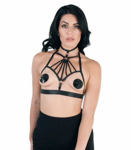 Intricate Harness Style Sexy Bralette by Love In Leather - Her Fetish