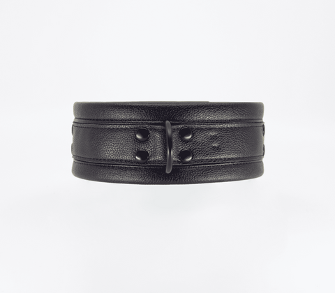 Faux Leather Collar Lead Set Black by Love In Leather - Collars and Leads