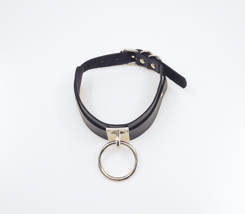 O-Ring Faux Leather BDSM Collar by Love In Leather - Collars and Leads