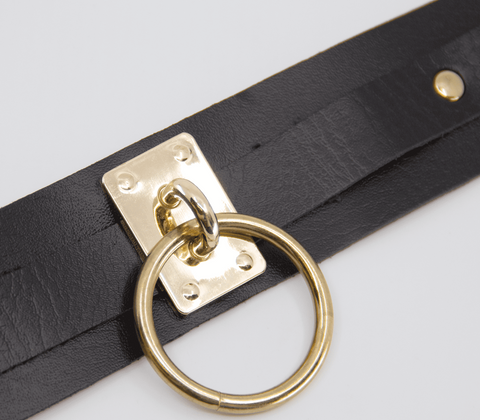 O-Ring Faux Leather BDSM Collar by Love In Leather - Collars and Leads