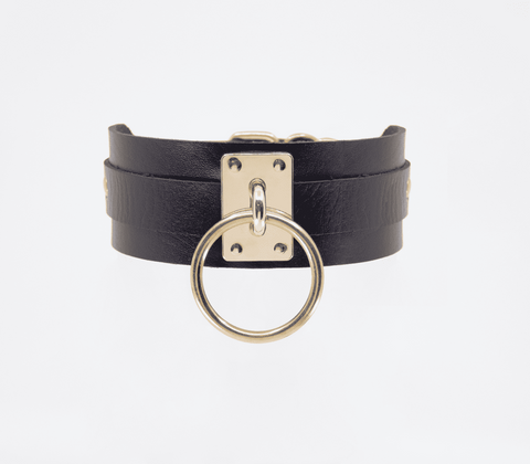 O-Ring Faux Leather BDSM Collar by Love In Leather - Collars and Leads