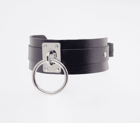 O-Ring Faux Leather BDSM Collar by Love In Leather - Collars and Leads